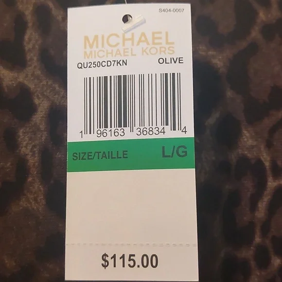 NWT, MICHAEL KORS blouse, size L, dark khaki/black color - Picture 6 of 6